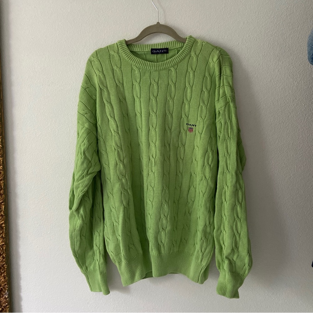 Vintage green Gant cable kit sweater